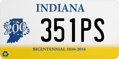 IN license plate 351PS