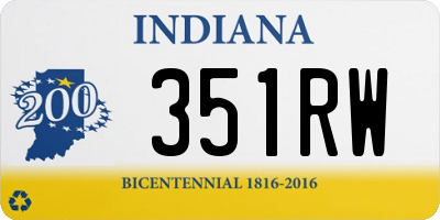 IN license plate 351RW