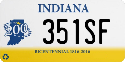 IN license plate 351SF