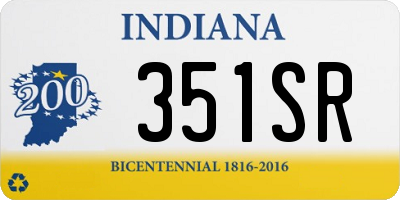 IN license plate 351SR