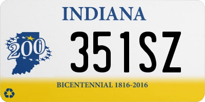 IN license plate 351SZ