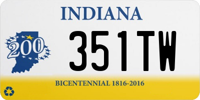 IN license plate 351TW