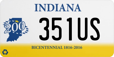 IN license plate 351US