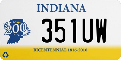 IN license plate 351UW
