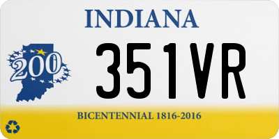 IN license plate 351VR