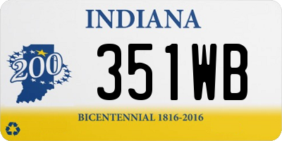 IN license plate 351WB