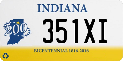 IN license plate 351XI