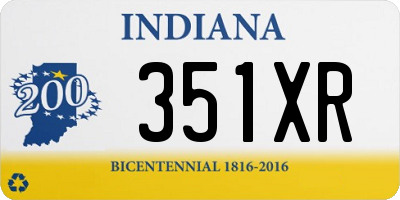 IN license plate 351XR