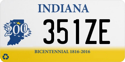 IN license plate 351ZE