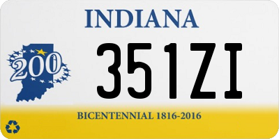 IN license plate 351ZI