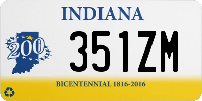 IN license plate 351ZM