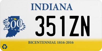 IN license plate 351ZN