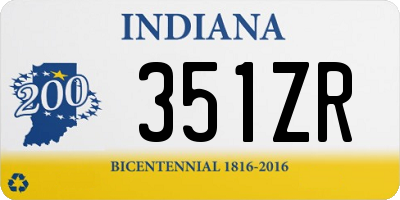 IN license plate 351ZR