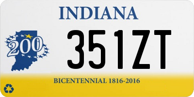 IN license plate 351ZT