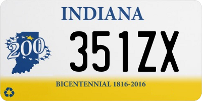 IN license plate 351ZX