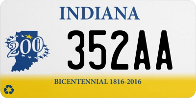 IN license plate 352AA