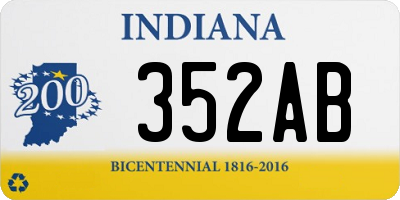 IN license plate 352AB