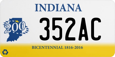 IN license plate 352AC