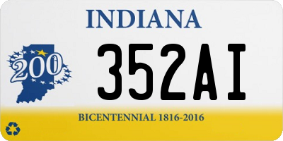 IN license plate 352AI