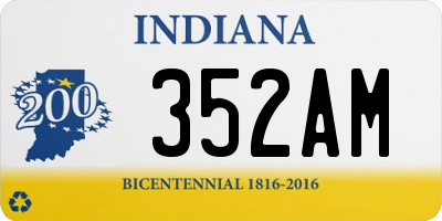 IN license plate 352AM