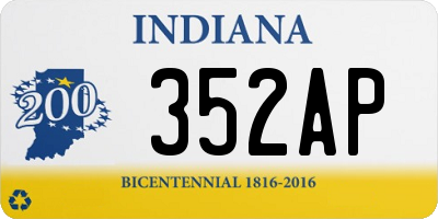 IN license plate 352AP