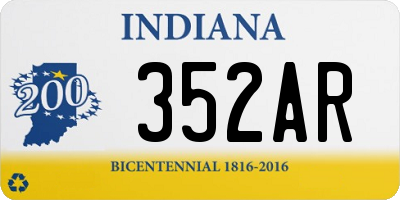 IN license plate 352AR