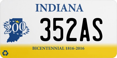 IN license plate 352AS