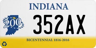 IN license plate 352AX