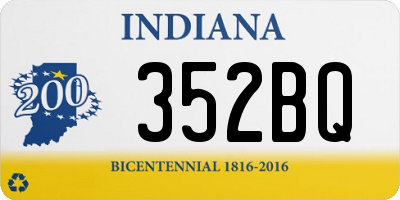 IN license plate 352BQ