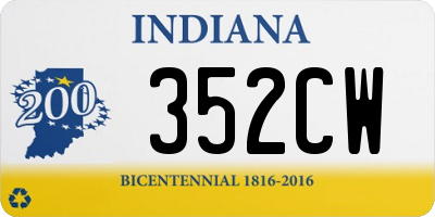 IN license plate 352CW