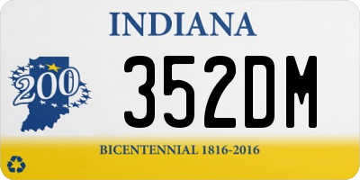 IN license plate 352DM