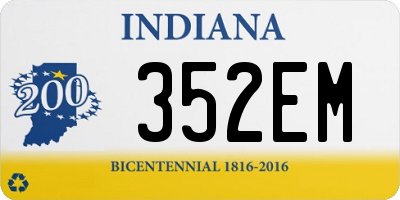 IN license plate 352EM