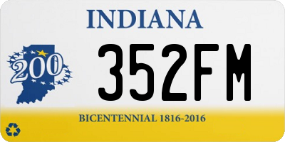 IN license plate 352FM