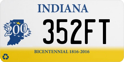 IN license plate 352FT