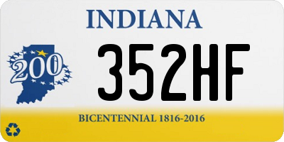 IN license plate 352HF