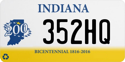 IN license plate 352HQ