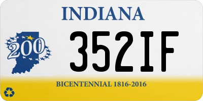 IN license plate 352IF