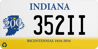 IN license plate 352II