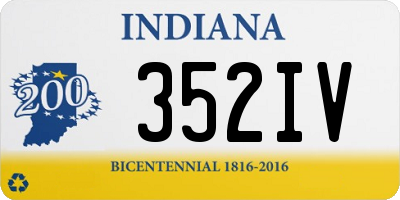 IN license plate 352IV