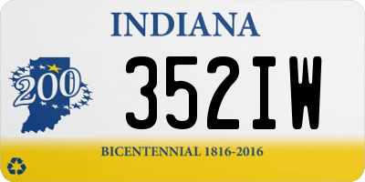 IN license plate 352IW