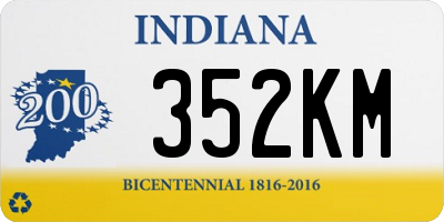 IN license plate 352KM