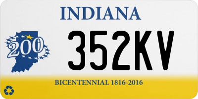 IN license plate 352KV