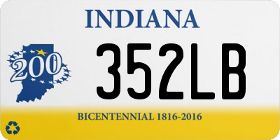 IN license plate 352LB