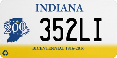 IN license plate 352LI