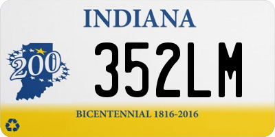 IN license plate 352LM