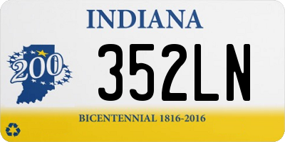 IN license plate 352LN