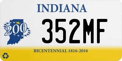 IN license plate 352MF