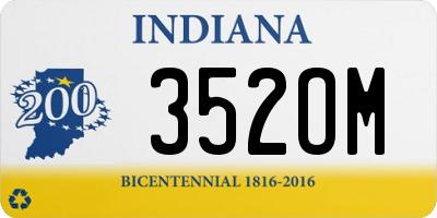 IN license plate 352OM