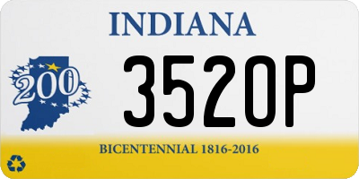 IN license plate 352OP