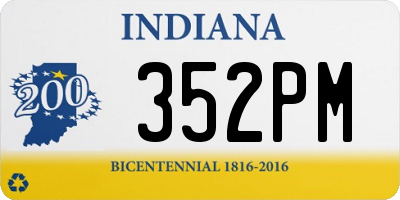 IN license plate 352PM